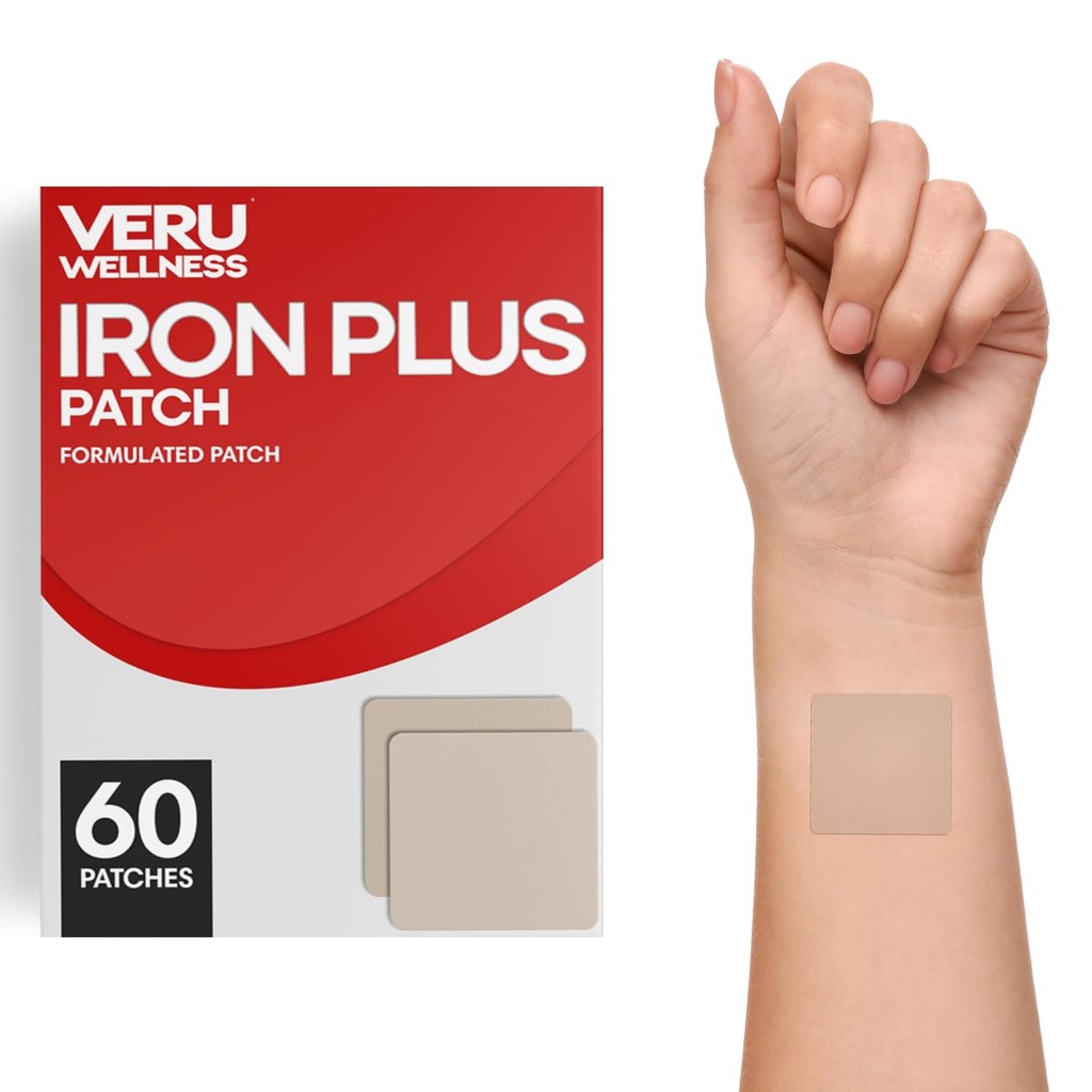 Veru Wellness Iron Plus Daily Patch - Iron Deficiency Support - Blood Levels and Energy (60 Day)