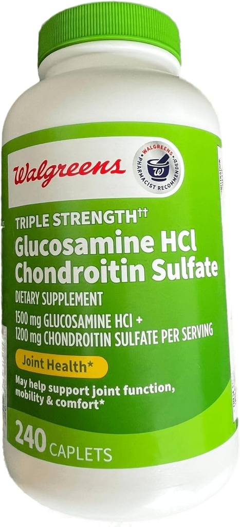 Walgreens Glucosamine Chondroitin Triple Forza 1500 mg glucosamina HCL 1200 mg Chondroitina - 240 Caplets