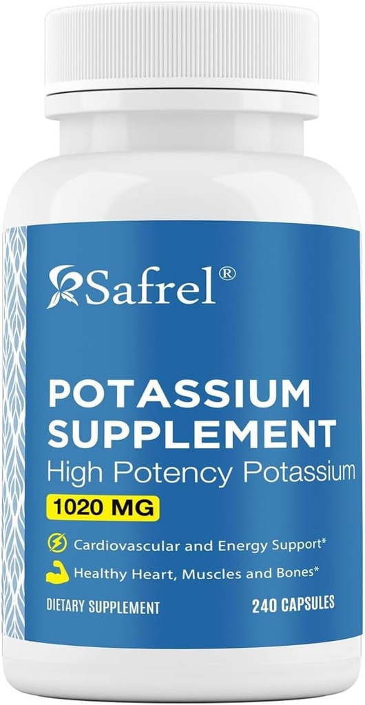Safrel Potássio Suplemento, 1020 mg, 120 Servões, 240 Cápsulas Vegetais, Não-GMO, Gluten Free, Made in USA