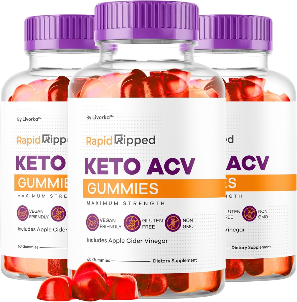 (3 пакета) Rapid Ripped Keto ACV Gummies Advanced Formula 1050MG, RapidRipped Keto Apple Cider Vinegar Gummie, RapidRippedKeto и ACV Gummys Support, 180 Gummies на 3 месяца