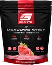 Suplementos de granita Os Meadows Whey proteína isolante proteína po para o músculo Lean con 150 calorías, 2g fibra, 1g azucre (30 porcións), Fresco Strawberry Flavor