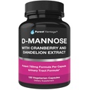 D Mannose Capsules with 600mg D-Mannose Powder Per Cap - with Added Cranberry and Dandelion Extract to Aid in Bladder, Urinary Tract and UTI Support - 120 Veggie Caps