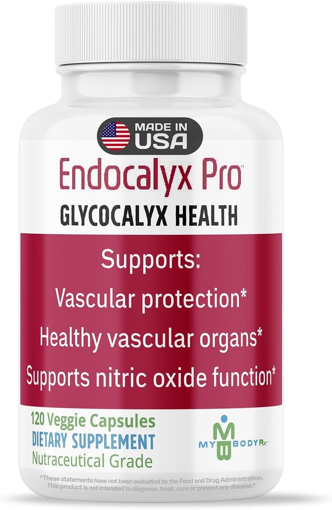 Endocalyx Pro Supplement - Endotelial Glycocalyx Soporte 120 cápsulas - Vascular & Microcirculation Health - Clinically-Studied - patentado - soporta funcións de óxido nítrico