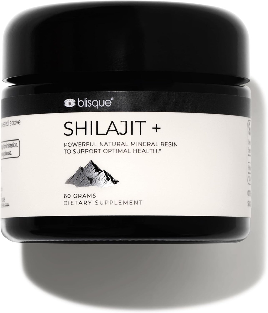 Blisque – Pure Himalayan Organic Shilajit Resin Supplement | Authentic and Natural | Golden Grade A | Enthält Fulvic Acid und Trace Minerals | 60 Gramm