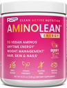 RSP NUTRITION AminoLean Pre workout, Clean Energy with no Jitters, Singles or Crash, Vegan Friendly with Added Biotin for Hiukset, iho, kynnet, Berry Elixir, 30 Servings
