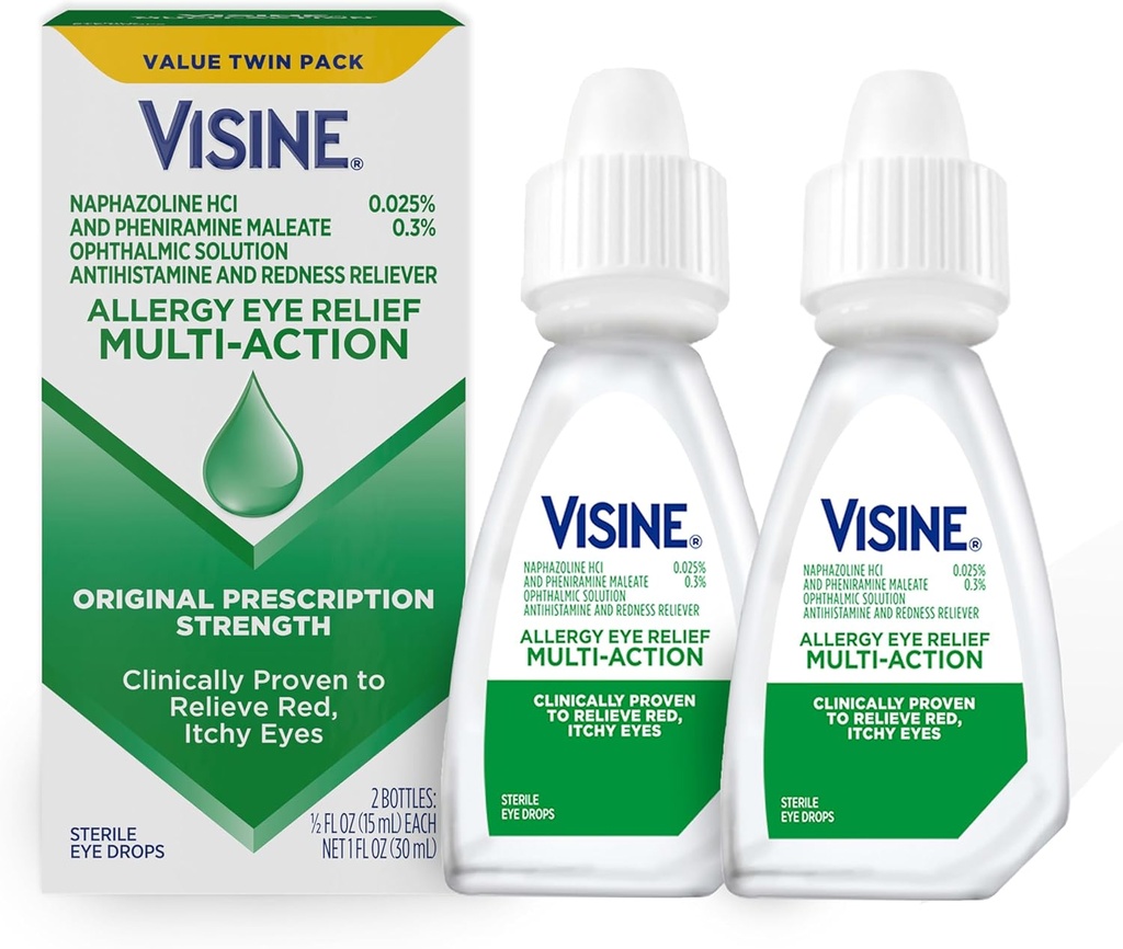 Visine Alergy Eye — Any multi-Action Antihtamine & Redness Reliever Eyes with Phniraamine & Naphazoline HCIC, Eye Drops for Red, Itchy, Allergy Eyes, 0.5 fl.