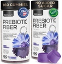 High Prebiotic Fiber Gummies for kvinner og menn 7G, 160 stk (2 pakke) - Naturlig GLP-1 støtte - Beet FOS Fiber, Magnesium, Inulin, Probiotiske - Gummy Supplement for Digestive Helse - Sukker Gratis