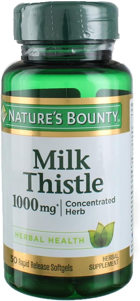 Naturens Bounty Milk Thistle 1000 mg, 50 Softgels (3 Pack)