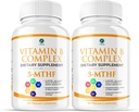 1 Body Vitamina B Complex Twin Pack – Folato 5-MTHF com B1, B2, B5, B6, Metil B12, Niacin, Biotina – 60 Cápsulas Cada