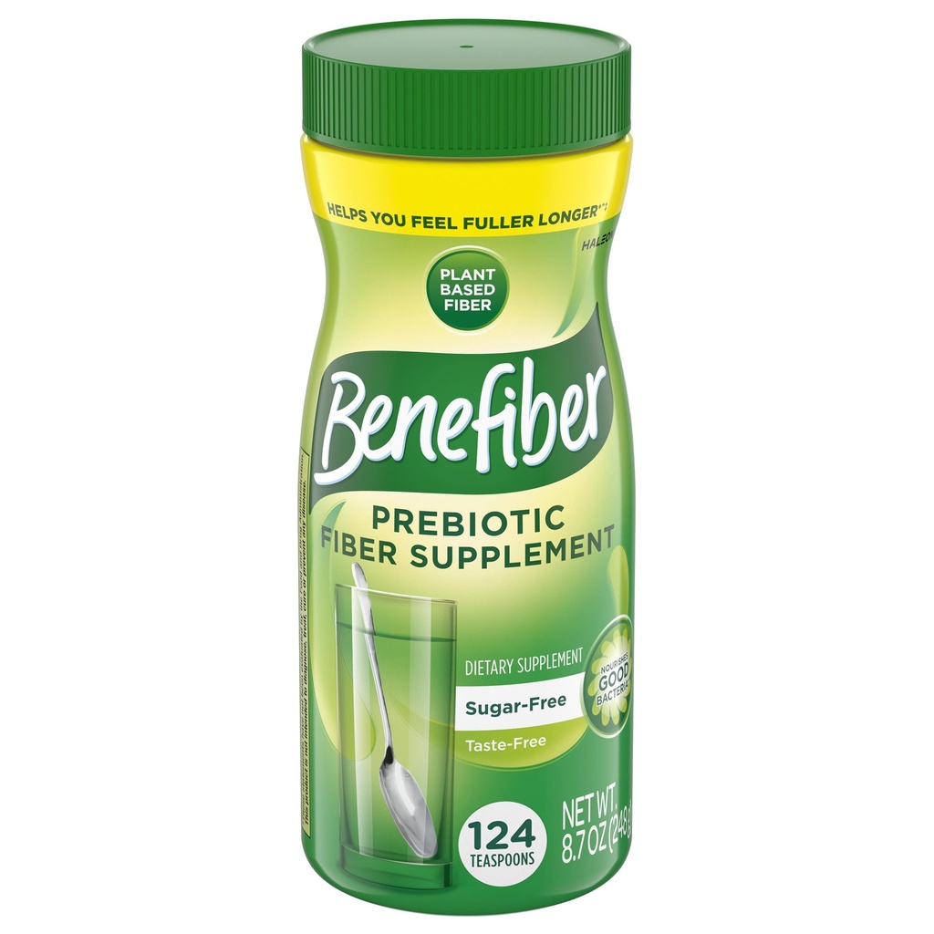 Benefiber Daily Prebiotic Fiber Supplement Powder for Digestive Health, Unflavored -124 Teaspoons (8.7 Ounces)