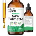 Wild & Organic Saw Palmetto for Men & Women - Urinary Tract & Hair Support - Saw Palmetto Extract Liquid Drops - Add to Tea - Serenoa Repens Berries Supplement - Vegan, Sugar & Alcohol-Free - 4 fl oz