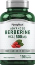 Piping Rock Berberine HCL Capsules 500mg | 120 Pills | Advanced Barberry Extract Supplement | Non-GMO, Gluten Free