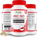 #1 URIC GO Uric Acid Cleanse Support Supplement voor G.O.U.T - Natuurlijke Nierreiniging Detox Formule Chanca Piedra, Selderijzaad, Tart Cherry, Cranberry, Granaatappel, Kurkuma, Vegan Non-GMO 60 Capsules