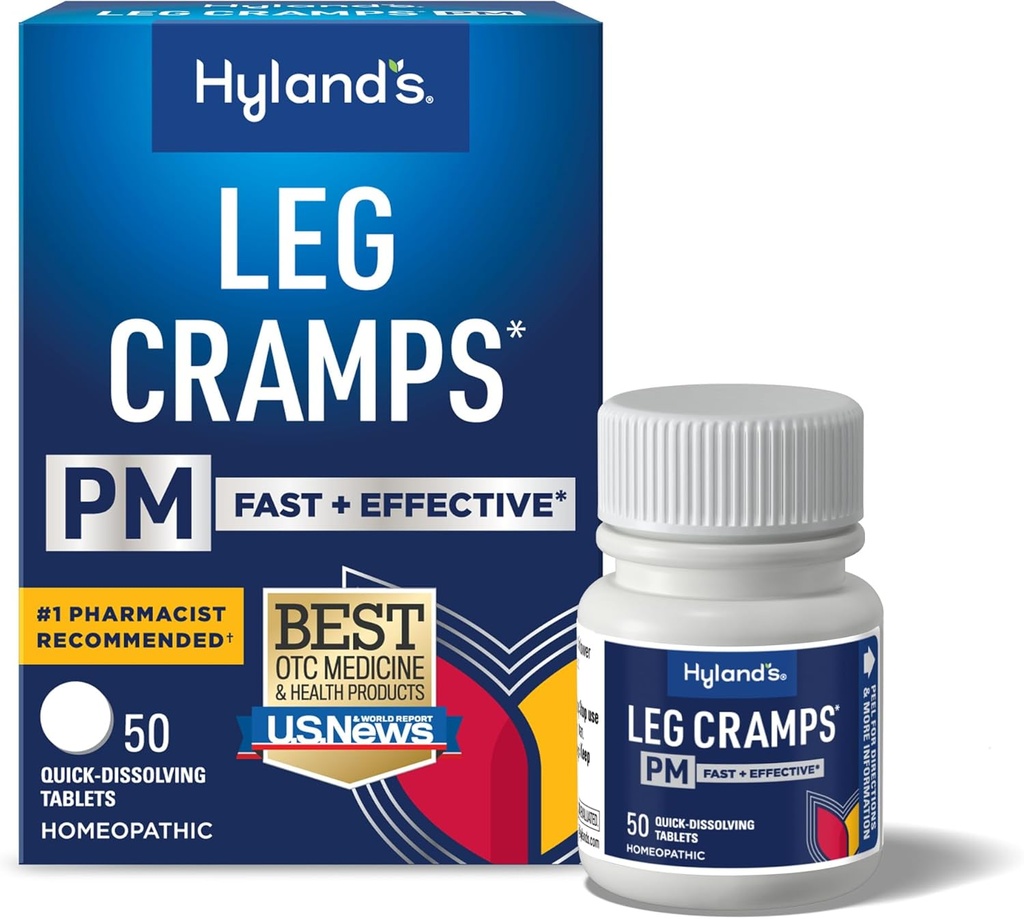 Hyland's Leg Cramps PM, Relief of Nighttime Leg, Calf, and Foot Cramps, 50 Quick-Disolution 板块 夜空腿,Calf, 和脚步Cramps,