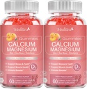 1200mg Calcium Gummies D3,K2,Zinc - Landare konplexua Calcium Magnesium Supplement Glycinate,Potassium, Vitamin C eta Whole Natural Food for Bone & Immune Support-120 Chewable Gummy Sugar-Free
