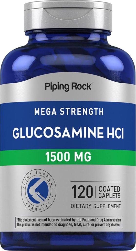 Piping Rock Glucosamine HCL 1500mg | 120 Caplets | Mega Strength / Qeyri-GMO & Gluten Pulsuz