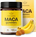 HERBAMAMA Maca Root Gummies - 1800mg Maca Root Extract for Energy Support - Vegan, suplemento de suporte antioxidante não-GMO - 90 mastigação baseada em pectina à base de banana