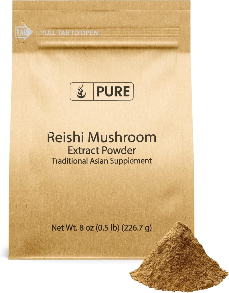 PURE ORIGINAL INGREDIENTTS Reishi Mushroom (8oz) Lingzhi, Traditional Addition, Non-GMO, Lab- Patikrinta
