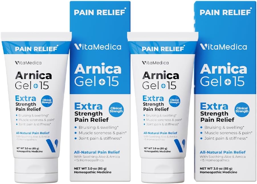 VitaMedica Arnica Gel Plus 15 İyi Bitki Bileşikleri, Bruising, Swelling, Ortak Ağrı, Kas Soreness & Stiffness, All- Natural, Plant-Based, 2Pack