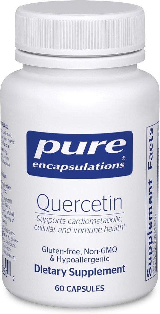 纯封装素 Quercetin - 500 mg - 免疫支持,细胞健康与心脏健康 - 抗氧化剂补充剂 - Gluten Free & N-GMO - 60 Capsules