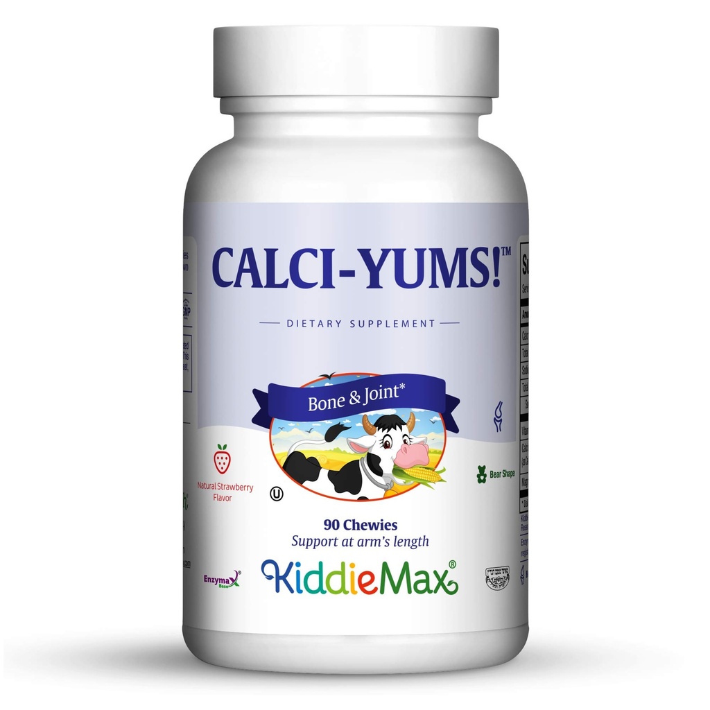 Maxi Health KiddieMax Calcium - CalciYum! - Flavored -Animal Shaped Chewies - Kosher (90 Count)