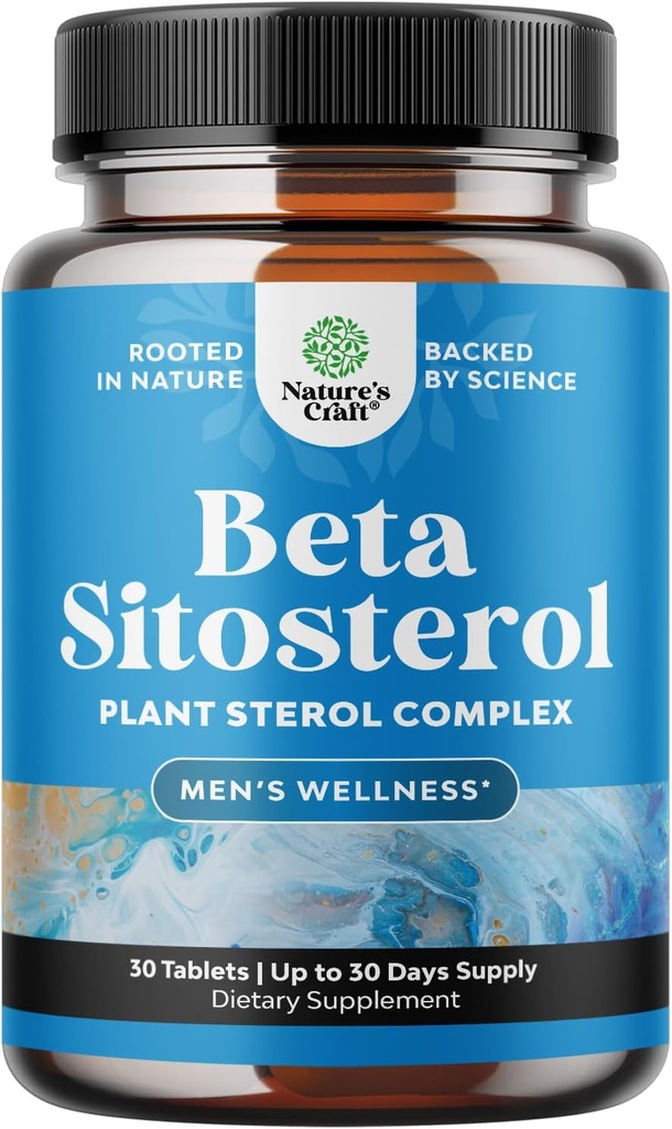 Beta Sitosterol ilə Bitki Sterol Kompleksi - 500mg Beta-Sitosterol Sterols və Stanols Heart Health və Prostate Support üçün ekspert - Kişilər üçün Heart və Prostate Sağlamlığı - 30 Tablet