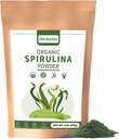 Organic Spirulina Powder, Non-GMO, USDA Certified, Green Superfood Boosts Energy, Magas fehérje, Ásványok, Antioxidánsok, és Vitaminok, 1 lb