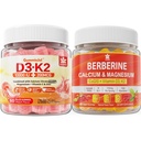 LILICARE Sugar-Free Vitamin D3 K2 Gummies with Calcium, Magnesium Citrate, Vitamin C + Berberine Supplement Gummies, with Liposomal Berberine & Berberine HCI, Calcium, Magnesium