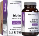 Bluebonnet Feed Beautiful Ally Biotin 10,000 mcg, Saç və Nails idarə, Qeyri-GMO, Vegan, Kosher Sertifikatlaşdırılmış, Gluten-Free, Soy-Free, 90 Bitki Kapsülləri, 90 Xidmət