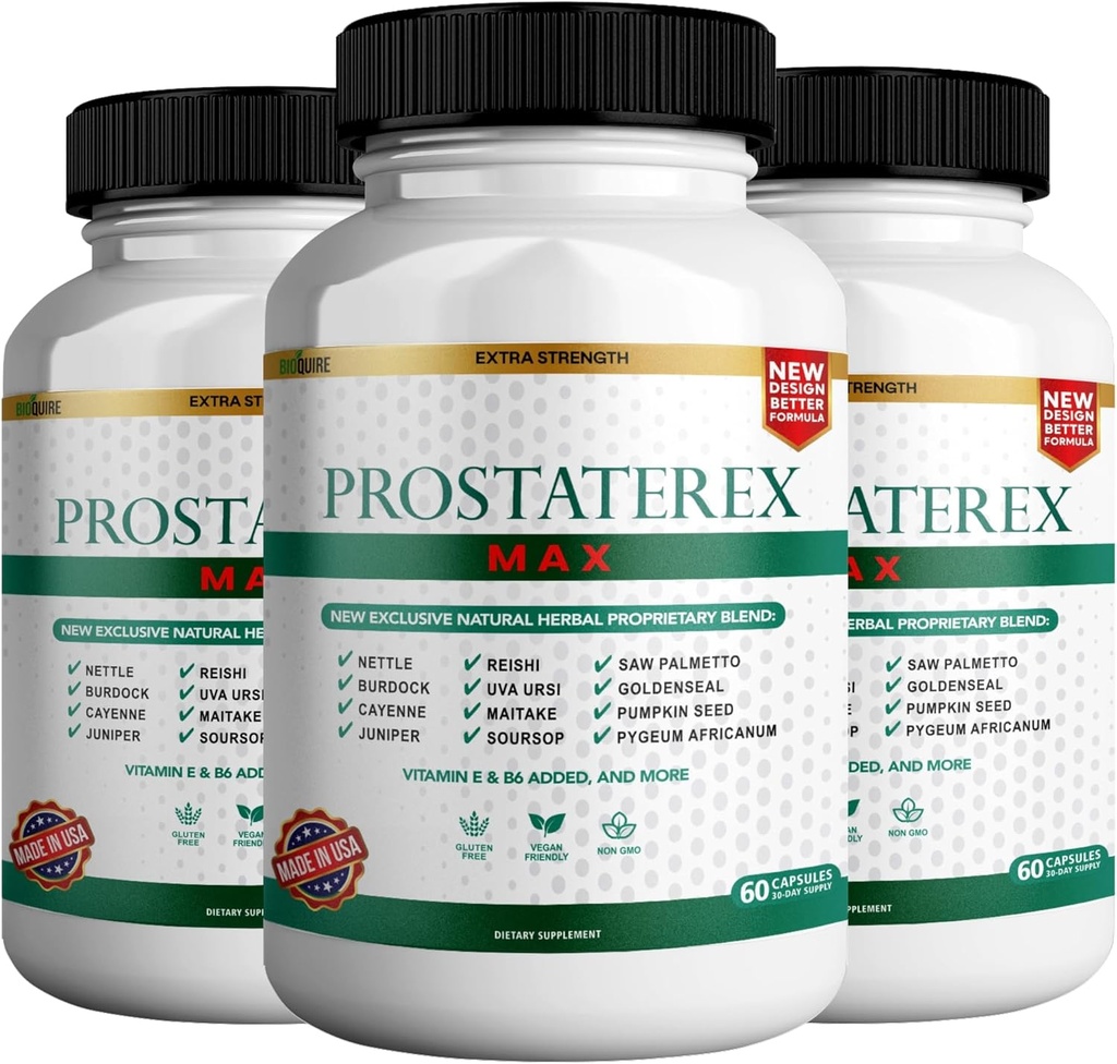 ProstateRex Max Extra Strength Prostata Health Support Supplement, Saw Palmetto, Vegan, Non-GMO, Gluten-free – 180 kapsul (3)