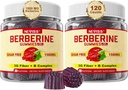 NEVISS Berberine Supplement 1500mg, AMPK Activator with 3G Prebiotic Fiber, B1 B3 B6, Sugar Free Berberine HCL Gummies for Women and Men - Supports Immune System, Digestive, 2pack 120 Cts