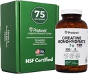 PRISTU'S Creatine Monohydrate Capules per a Dones i homes - NF Certified 75 dies de subministrament de desenvolupament 3G Muclears suplementari - Implementació de rendiment escolar i Athletic - Recoducció millorada