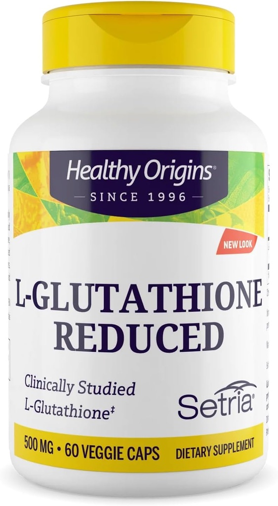 Zdravý původ L- Glutathione 500 mg (Setria, Non- GMO, gluten zdarma, antioxidant, imunitní podpora, kožní podpora), 60 Veggie Caps