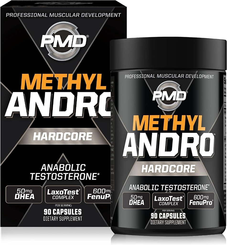 PMD Metil Andro Hardcore - Dukung Testosteron untuk Muscle & Kekuatan & Kekuatan - Weightlift dan Kerja Performance- Tambahan Diet (90 Kapsul)