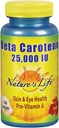 Nature's Life Beta Carotene 25.000 IU | Laguntzak funtzio inmuno osasungarria eta azala eta begi-osasuna onartzen | Antioxidatzaile dieta osagarria | 250 Softgels
