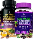 Sea Moss Kapseln + Gummis Bundle, 60 Irish Sea Moss Gummis + 120 Ocean Wild SeaMoss Kapseln mit Vitaminen und Mineralien