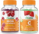 Iron viuble C + Vitamina C 1050mg, paquets de Gumptes - Gran Tasting, Vitamina suplementari, Free, GMO Free, Chewable Gumy