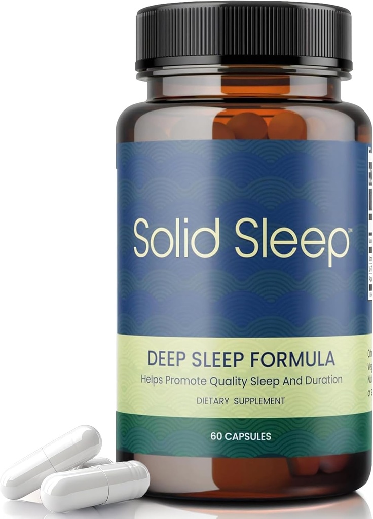 Deep Sleep Formula, Natural Sleep Aid Without Melatonin, Magnézium Bisglicinate, L. Theanine, Inositol, Alvási tabletták felnőtteknek, 60 Vegan kapszula