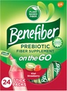 Benefiber On the Go Prebiotic Fiber Supplement Powder for Digestive Health, Daily Fiber Powder, Kiwi Strawberry Flavor Powder Stick Packs - 24 Sticks (5.28 Ounces)