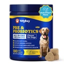 Probiotics for Dogs - Dog Probiotics for Digestive Health, Yeast, Itchy Skin, Gut Health, Immune & Skin - 6 Billion CFUs, 180 Soft Chews, Duck & Pear Flavor - with Prebiotics & Digestive Enzymes