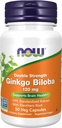NOW pārtikas piedevas, Ginkgo Biloba 120 mg, Double Strength, Ne-GMO projekts apstiprināts, 50 Veg kapsulas