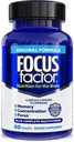 Focus Factor Nutrition for The Brain, Improved Memory & Concentration Brain Supplement, Complete Multivitamine with Vitamins B6, B12, D, Bacopa Monnieri & Tyrosine, 60 Count