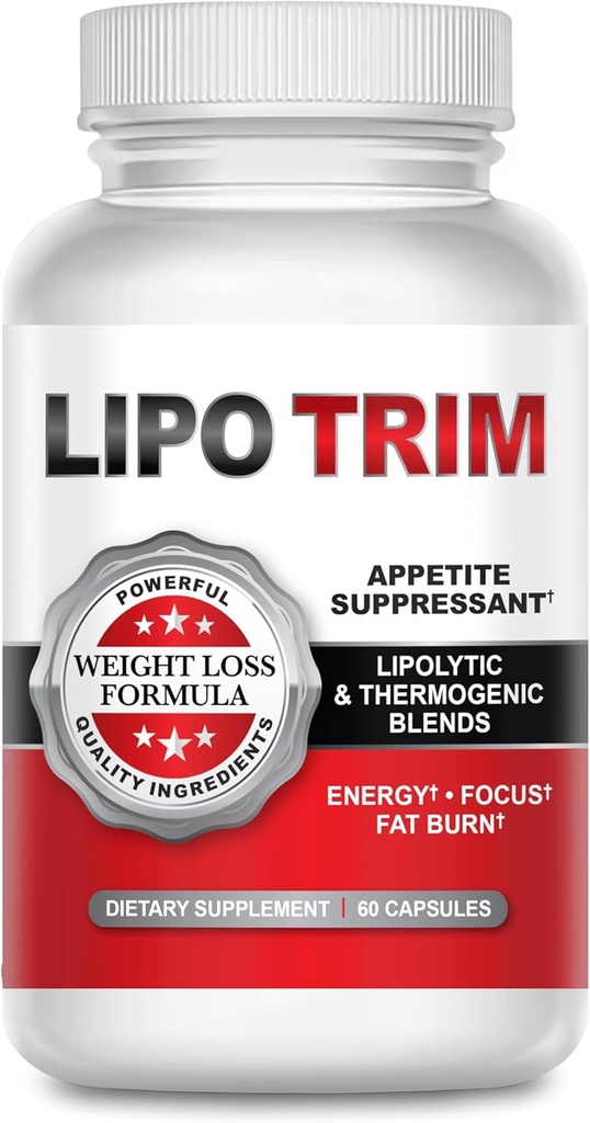 Lipo Trim - Advanced Lipogenic Thermogenic Diet pillid - Suurendage energiat, suurendage fookust ja kiirendage rasva kadu - 60 kiire toimega isu vähendavaid kapsleid