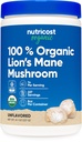 Nutricost Organic Lion's Mane Mushroom Powder (8 oz) - 227 Servings, Certified USDA Organic Supplement