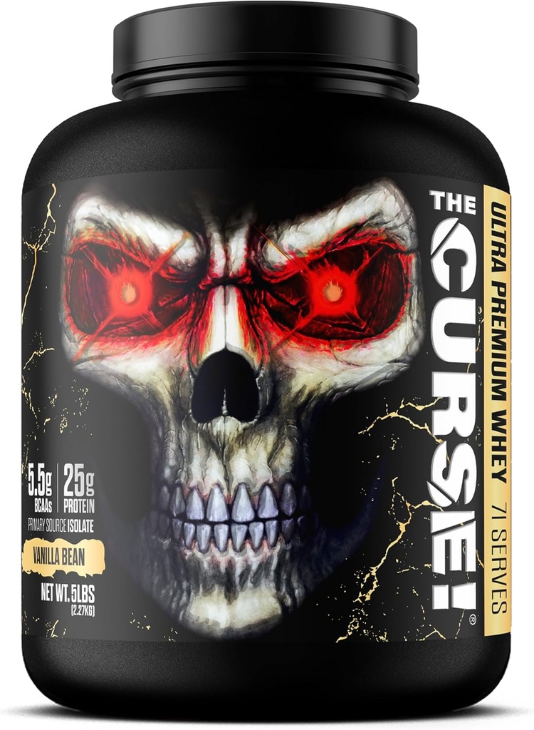 JNX SPORTS The Curse! Ultra Premium Whey חלבון אבקת Vanilla Bean 5lb | 25g חלבון Per Serve, מקור ראשוני Whey Isolateate