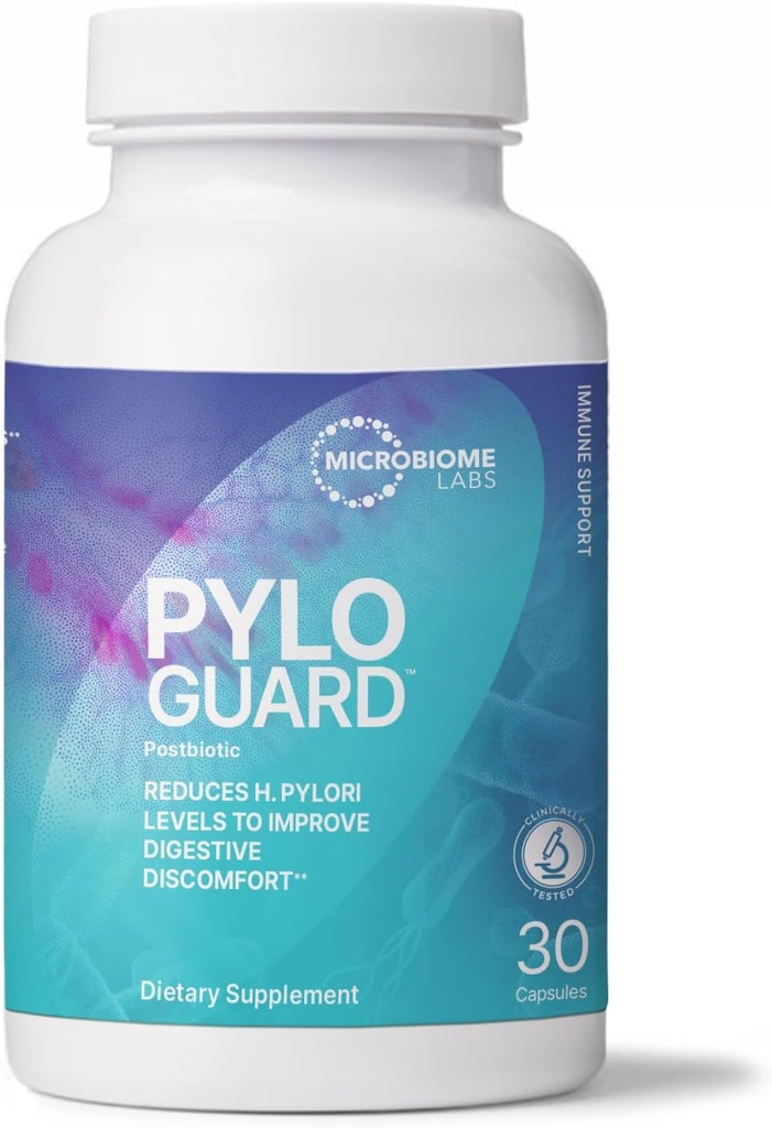 Microbiome Labs PyloGuard - Patentert L reuteri DSM17648 for å forbedre Digestive Comfort - Gut Helse og immunstøtte Supplement - Postbiotiske (30 kapsler)