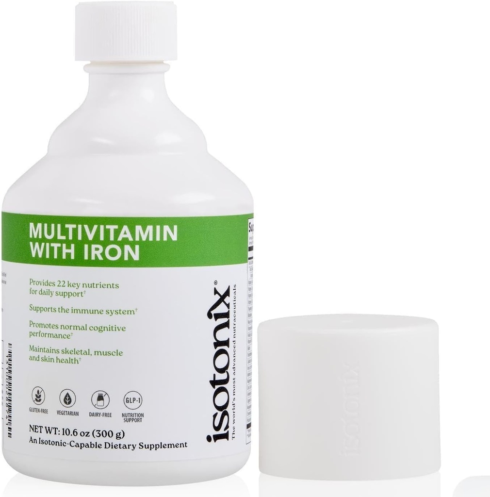 Isotonix Multivitamin burdinarekin - Sistema Inmunoa, Argitasun Mentala, Hezur Osasuna eta Energia onartzen ditu - Gizon, Emakume - Gluten-Free, Ez-GMO - 90 Zerbitzu