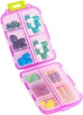 Travel Pill Organizer, Moisture Proof Daily Medicine Dispenser Box, Small Weekly Vitamin Case for Supplement, Fish Oil, Meds, Pocket Pharmacy Cute kapsula Edukiontzi 10 Compartments, Pink