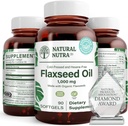 Doğal Nutra Organik Flaxseed Oil Softgels, Saçların Büyümesini Teşvik Ediyor, Kilo Kaybına Yardımcı Olunur, Immune Sistemini Geliştirin, Sağlıklı Sinirli Sistemi & Saç Büyümesini Teşvik Ediyor, Omega 3 6 9, 1000 mg, 90 Softgels