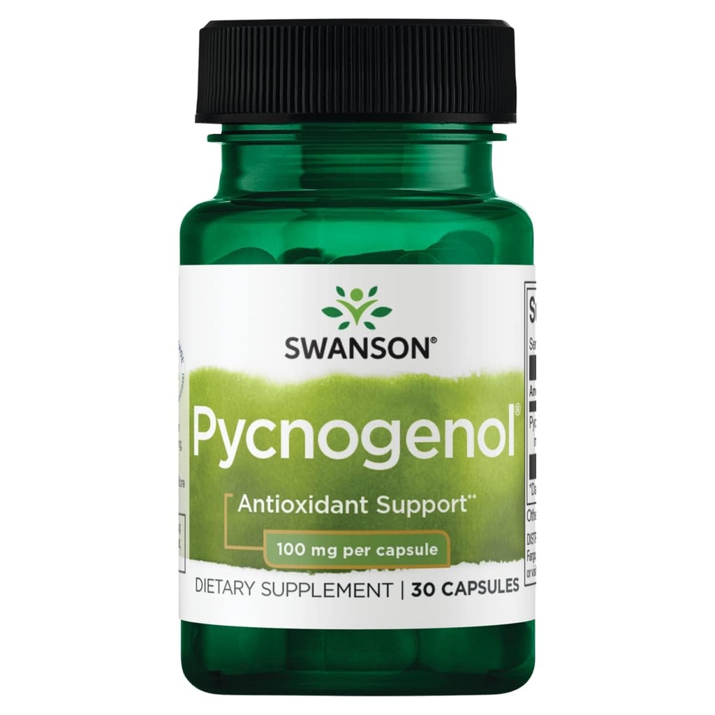 Swanson Pycnogenol Antioxidant 100 Milligrams, 30 Capsules | Provides Antioxidant Support, Supports Healthy Body Function and Promotes Overall Everyday Wellness Naturally